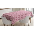 thumbnail image 1 of Floral Tablecloth, Pattern of Deformed Circles in Repeat with Doodle Geometric Lines Round Spots, Rectangle Satin Table Cover for Dining Room and Kitchen, 60" X 84", Magenta and Cream, by Ambesonne, 1 of 2