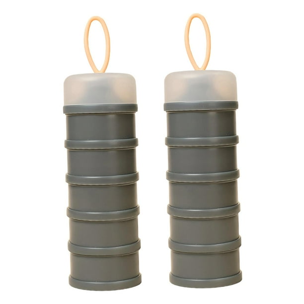 2 recipientes de proteínas y dispensadores de proteínas para antes del entrenamiento, la oficina y la escuela. gris