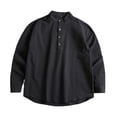 thumbnail image 7 of HXWCHs Men’s Mandarin Collar Shirt - Business Casual Wrinkle-Resistant Cotton Shirt XXL Black, 7 of 7