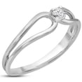 thumbnail image 2 of SuperJeweler Split Shank Diamond Solitaire Promise Ring In White Gold For Women, 2 of 6