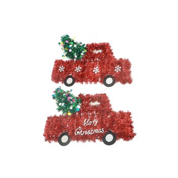 Décoration De Noël En Guirlandes Rouges En Forme De Camion (Assortiment) - Lot De 12