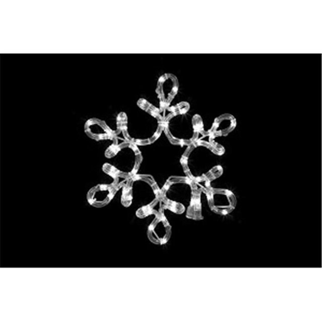 Winterland WL-SFSTAR-12-PW 12 in. Pure Ropelit Snowflake with Star Middle - White