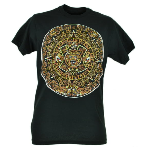 Mayans Calendar Black Novelty Tshirt Shirt Tee Fifth Sun Time Historic Small S