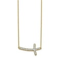 thumbnail image 2 of Auriga 10K Yellow Gold Diamond Sideways Cross Necklace for Women 18", 2 of 5