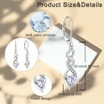 thumbnail image 6 of PYNZY Infinity Heart Dangle Earrings for Women, 925 Sterling Silver Created Alexandrite Birthstones Leverback Earrings for Mother's Day Prom Jewelry Gifts, 6 of 6