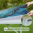 thumbnail image 6 of Blue Gold Marble Pattern Square Fitted Tablecloth with Elastic Edge,Square Table Cover,Washable Elastic Table Cover for Home Kitchen Party Decor 34"x34", 6 of 6