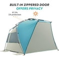 thumbnail image 6 of OutdoorMaster Pop Up Beach Tent for 4 Person - Easy Setup and Portable Beach Shade Sun Shelter Canopy with UPF 50+ UV Protection Removable Skylight Family Size - Light Blue+Gray, 6 of 11