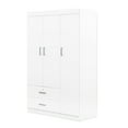 thumbnail image 6 of 3-Door Mirror Wardrobe with shelves, Closet Organizer White, 6 of 16