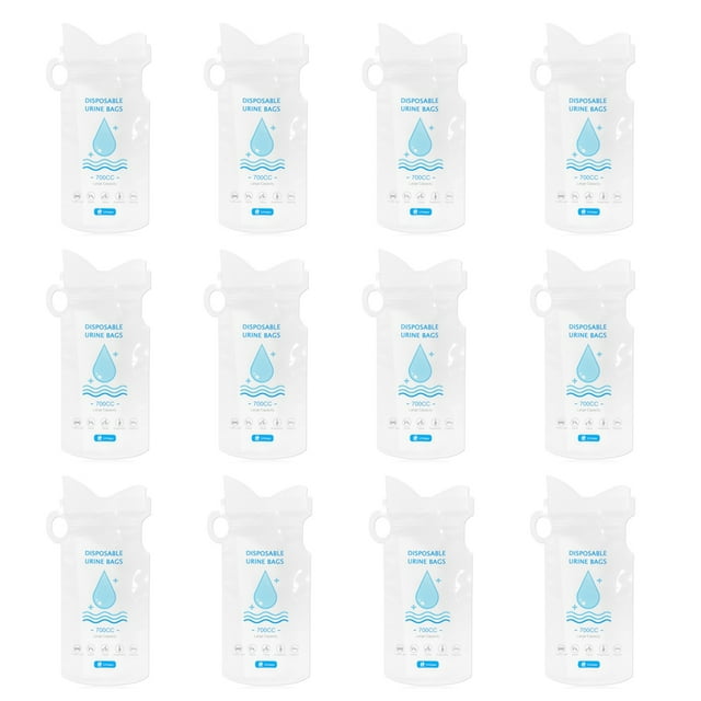 12 Pcs Sac d'Urine d'Urgence Jetable 700Ml pour Femmes Hommes Enfants, Toilette Étanche pour Camping, Voyage, Randonnée