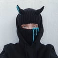 thumbnail image 2 of Gorro de punto divertido unisex nuevo 2022 para fiesta de Halloween, gorro de cuerno para padres e hijos, gorro de lana cálido para invierno, gorro resistente al viento, 2 of 5