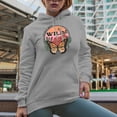 thumbnail image 2 of Leave Her Wild, Retro Western Desert Themed Art Merch Gift, Heather Grey Hooded Sweatshirt or Hoodie, Small, 2 of 5