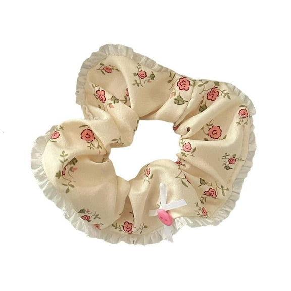 Weflink Rose Pattern Stretch Scrunchies Fashion Hair Accessories For Various Occasion