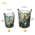 thumbnail image 3 of Balery Delicate White Daisy Jars Cesta de ropa redonda con asas, impermeable, independiente, para ropa, juguetes, dormitorio y familia-Small, 3 of 6