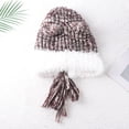 thumbnail image 1 of LinYooLi Autumn And Winter Lovely Ears Big Head Circumference Color Thick Rough Wool Female Warm Face, Face, Small Plush Contrasting Hat Knitted Hat, 1 of 9