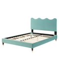 thumbnail image 6 of Platform Bed Frame, Twin Size, Blue, Velvet, Modern Contemporary, Bedroom Master Guest Suite Room, 6 of 10