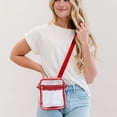 thumbnail image 5 of Clear Bag for Stadium Events, Clear Purses for Women Men, Transparent Crossbody Bag, See Through Sling Backpack, Belt Bag for Concerts Sports Festivals, Red, 5 of 5