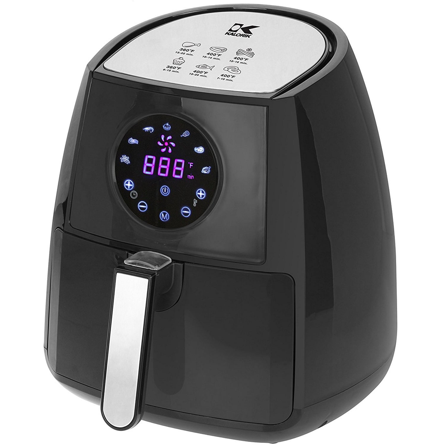Kalorik 3.2 Quart Digital Air Fryer with Dual Layer Rack, Black