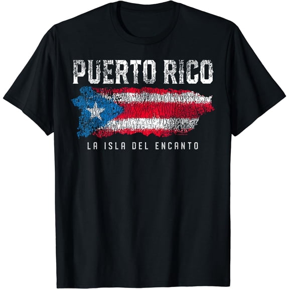 Puerto Rico - Island Flag T-Shirt Black Small