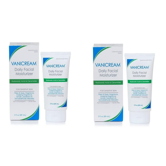 Crema hidratante facial Vanicream Daily con ceramidas 90 ml (paquete de 2)