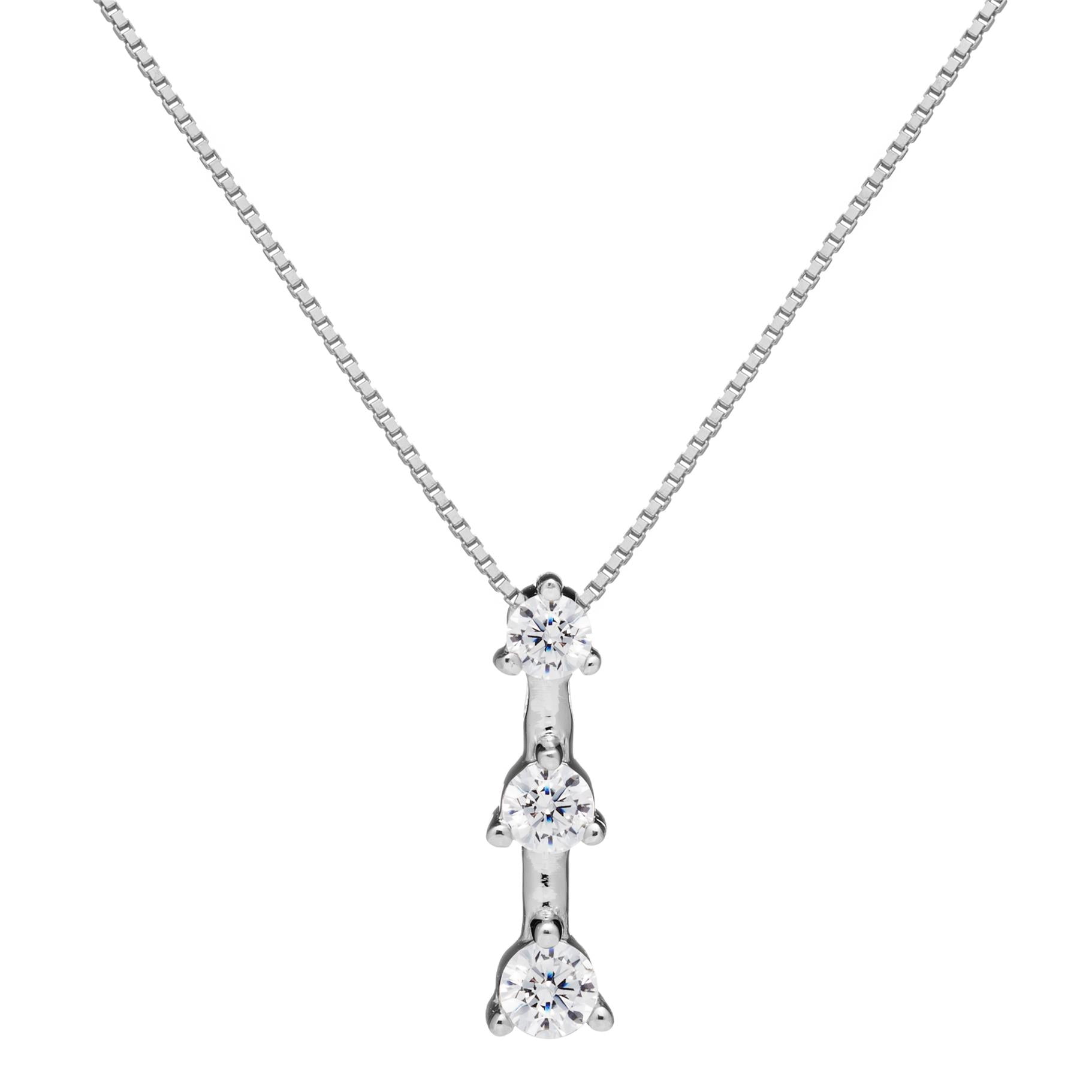 Everyday Elegance - 14K Solid White Gold Pendant Necklace | Round Cut ...
