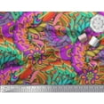 thumbnail image 3 of Soimoi Rayon Fabric Leaves Artistic Printed Fabric 1 Yard 42 Inch Wide, 3 of 3