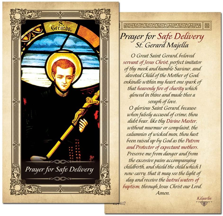 Prayer for Safe Delivery St. Gerard Majella Prayer Card Pack of 10