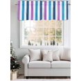 thumbnail image 5 of Valances for Windows Purple Blue Stripes Rod Pocket Cafe Window Treatments Valance Curtains for Kitchen Bathroom Laundry Basement Windows 60"x18", 5 of 9