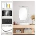 thumbnail image 4 of 30''x20'' Silver Oval Bathroom Mirror for Over Sink, Metal Framed Mirror Rectangular Rounde for Wall, Vanity Mirrors Rectangular Oval for Living Room, Dresser, Hallway, Entryway, 4 of 7