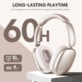thumbnail image 6 of Mahipey Y02 Active Noise Cancelling Headphones,Bluetooth 5.4 Wireless Over Ear Headphones,60H Playtime,5 EQ Music Modes,Hi-Res Audio,Deep Bass,Foldable Lightweight for Travel Home Office,Starlight, 6 of 8