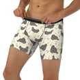 thumbnail image 3 of Xecao Chickens And Flowers Print Boxer Briefs for Men's Stretch Moisture-Wicking Underwear, Mid-Rise Classics breathable fabric, 3 of 7