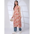 thumbnail image 6 of Globus Women Halter Neck Floral Print A-Line Workwear Kurta, 6 of 6