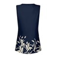 thumbnail image 5 of KSCYKKKD Tank Top for Women,Women Casual Sleeveless Tank Tops,Crew Neck Pullover Tank Tops Shirt,Floral Loose Fit Shirt Tees,Navy,M, 5 of 7