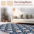 thumbnail image 2 of Flatwoven High Traffic Area Rug, Classic Farmhouse Floral Blended with Interlocking Spotted Animal Design, Non Slip, Stain Resistant, Washable Area Rugs for Living Room, Bedroom(Blue, 4X6), 2 of 8