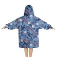 thumbnail image 2 of Blue Baseball Silhouette Pattern Blanket Hoodies for Kids 6-13YR Oversize Wearable Blanket Hoodies for Boys Girls Teens, 2 of 7
