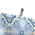 thumbnail image 4 of Jordan Manufacturing 44" x 22" Rave Sky Blue Quatrefoil Rectangular Outdoor Chair Cushion with Ties and Hanger Loop, 4 of 11