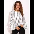 thumbnail image 4 of Blusa de con Mangas Acampanadas y Lunares para Mujer, Talla Grande, con Mangas Plegadas XL, 4 of 7