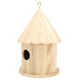 thumbnail image 4 of Casa redonda de madera para pájaros, granero, casa para pájaros, jardín, patio trasero, balcón, colgante, casa para pájaros, decoración del hogar, 4 of 8