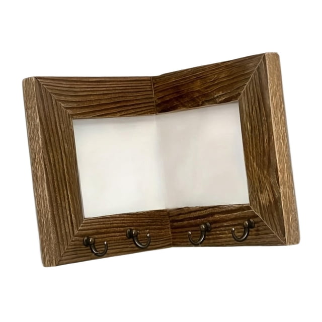 Llavero decorativo con 4 ganchos de madera para dormitorio, entrada, sala de estar o. Cóncavo