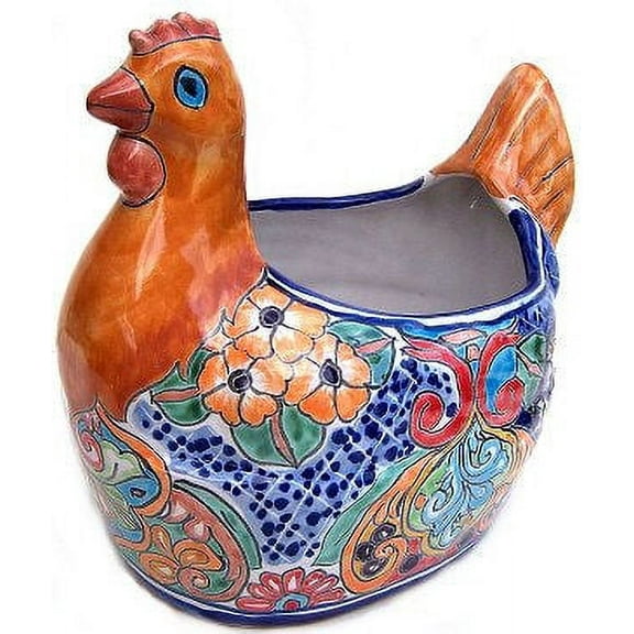 Multicolor Chicken Talavera Ceramic Planter