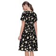 thumbnail image 2 of Bixox Robe d'Été à Manches Courtes pour Femmes Robe Ample Longueur Genou avec Poches-Daisy, 2 of 7