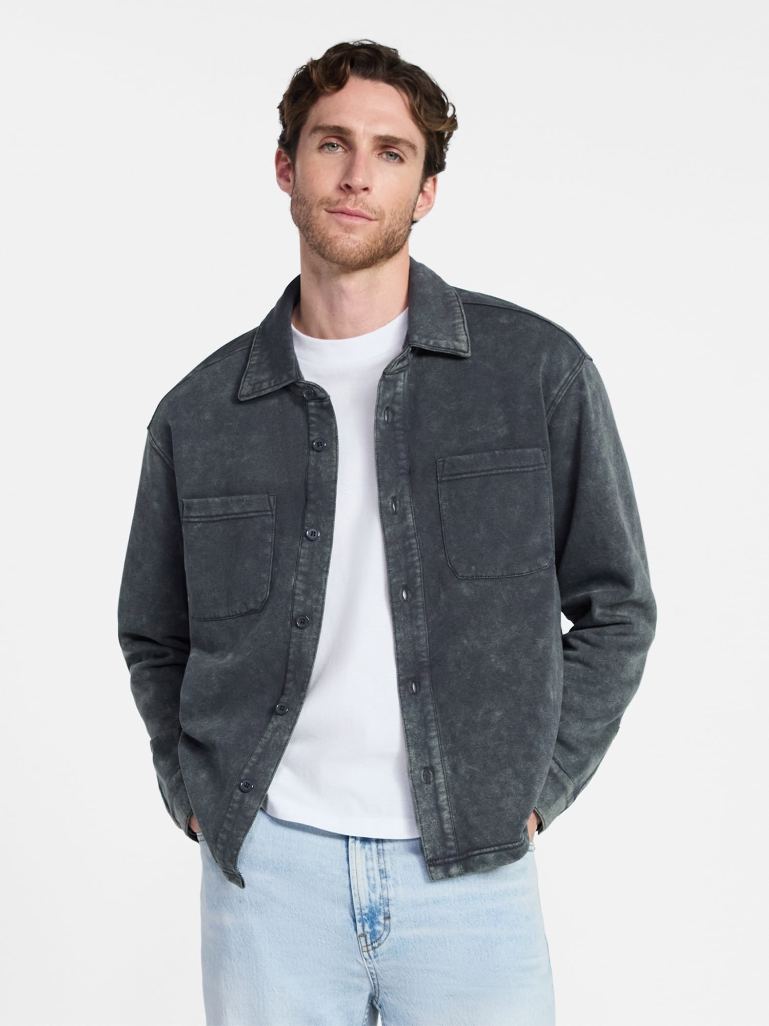 No Boundaries Fleece Shirt Jacket, Men's & Big Men's