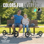 Large Kick Scooter for Adults & Teens – 12 Spoked Air Tires, 300lbs, Tall Bars, Wide Deck, Kickstand – Madd Gear Metro Urban Glide 300