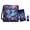 Glowing Blue Butterfly Floral, variant on Uourmeti Watercolor Blue Floral Small Leather Crossbody Bag for Ladies, Adjustable Strap Zipper Purse, Lip Balm Holder for Date Night