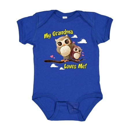 

Inktastic My Grandma Loves Me Owl Gift Baby Boy or Baby Girl Bodysuit