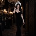 thumbnail image 4 of Halloween Headwear Accessory, Black Party Decorations Gothic White Death Rose Skull Headband, Spooky Halloween Decorations Dark Vampire Piece, Day of The Dead Decor Stage Show, 4 of 4