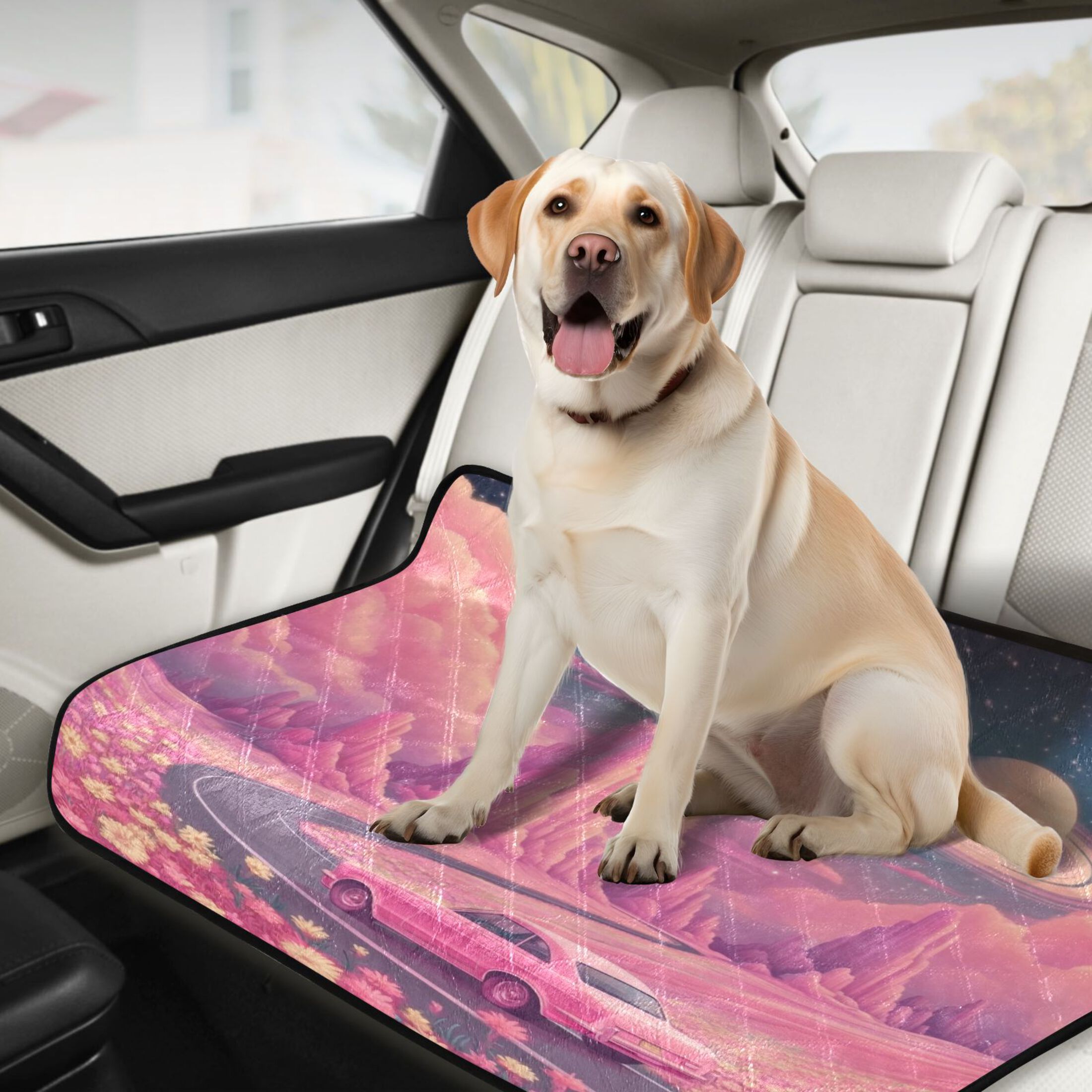 Washable Pet Pee Pads with Super Absorbent Reusable Training Pads for Dogs & Cats A Pink Landscape