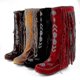 thumbnail image 1 of Ethnic Style Retro Fringed Boots Women's Autumn And Winter Flat Bottom Increased Inside Mid-calf, 1 of 2