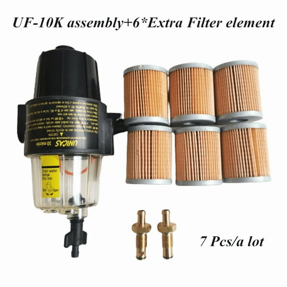 7pcs-UF10K Fuel Filter 152 UF-10K Water Separator with Bowl for Yamaha Suzuki Tohatsu Mercury Outboard Motor