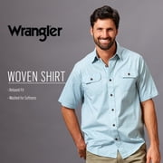 Wrangler Authentics mens Short Sleeve Classic Woven Shirt, Sea Spray Chambray, Large US