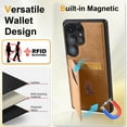 thumbnail image 3 of for Samsung Galaxy S24 Wallet Phone Case with Card Holder, [RFID Blocking PU Leather Protection][Back Flip Magnetic Cases] Kickstand Shockproof Women Men Slim Cover for Samsung Galaxy S24 - Brown, 3 of 8